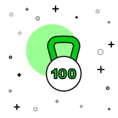 Doldurulmuş ağırlık simgesi beyaz arkaplanda izole edildi. Kilogram ağırlık kaldırmak ve ölçmek için ağırlık bloğu. Kütle sembolü. Vektör.