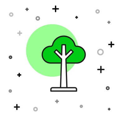 Doldurulmuş ağaç simgesi beyaz arkaplanda izole edildi. Orman sembolü. Vektör.