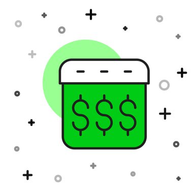 Filled outline Payday, calendar with dollar icon isolated on white background. Vector.