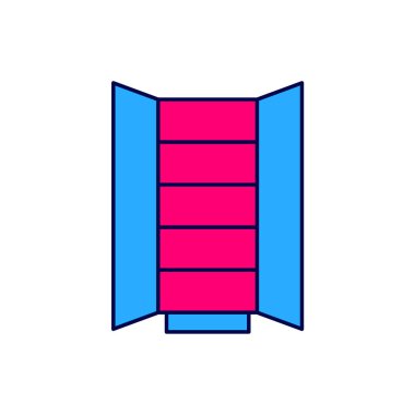 Doldurulmuş Gardırop simgesi beyaz arkaplanda izole edildi. Dolap tabelası. Vektör.