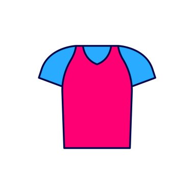 Filled outline T-shirt icon isolated on white background. Shirt. Vector.