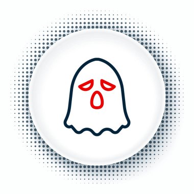 Hat Hayalet simgesi beyaz arkaplanda izole edildi. Mutlu Cadılar Bayramı Partisi. Renkli taslak konsepti. Vektör.