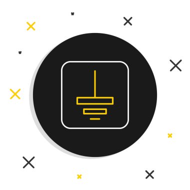 Line Electrical symbol ground icon isolated on white background. Protective earth ground symbol icon in electricity. Colorful outline concept. Vector.