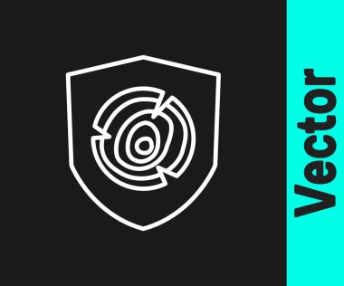 Beyaz çizgi tahta kütük simgesi siyah arkaplanda izole edildi. Yakacak odun yığını. Vektör.