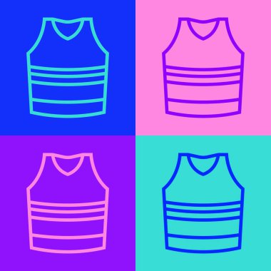 Pop Art Line Undershirt simgesi renk arkaplanında izole edildi. Vektör.