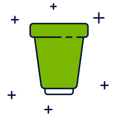 Beyaz arkaplanda izole edilmiş ana hatlı su filtresi kartuş simgesi. Vektör.