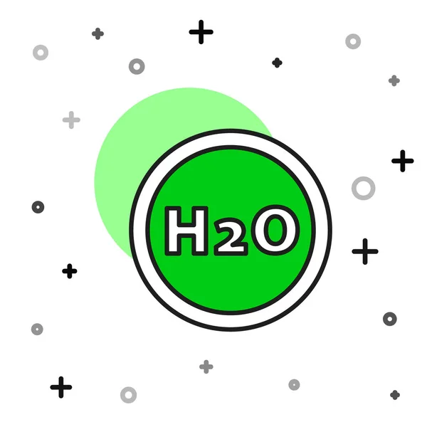 充填概要水滴の化学式白色の背景に単離されたH2O形のアイコン ベクトル — ストックベクタ
