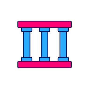 Doldurulmuş ana hatlı pencere simgesi beyaz arkaplanda izole edildi. Vektör.