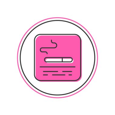 Beyaz arkaplanda izole edilmiş sigara içme alanı simgesi. Vektör.