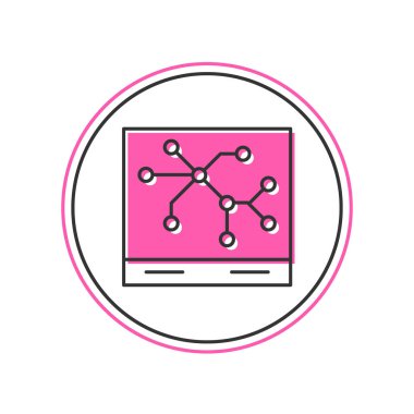 Doldurulmuş ana hat haritası simgesi beyaz arkaplanda izole edildi. Vektör.