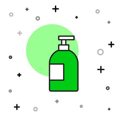 Beyaz arka planda izole edilmiş bulaşık deterjanı ikonu. Bulaşık yıkamak için sıvı deterjan. Vektör.