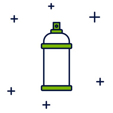 Beyaz arkaplanda izole edilmiş ana hatlı boya spreyi ikonu. Vektör.