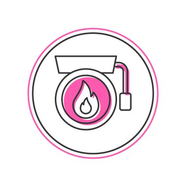 Doldurulmuş ana hatlı zil simgesi beyaz arkaplanda izole edildi. Yangın alarmı. Servis zili, el zili işareti, uyarı sembolü. Vektör.