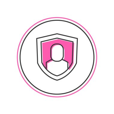 Doldurulmuş Kullanıcı koruma simgesi beyaz arkaplanda izole edildi. Güvenli kullanıcı girişi, şifre koruması, kişisel veri koruması, kimlik doğrulaması. Vektör.