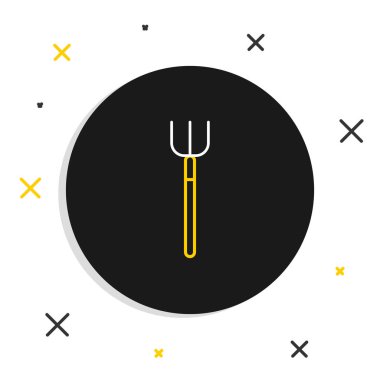 Line Garden yabası simgesi beyaz arkaplanda izole edildi. Bahçe çatalı işareti. Bahçecilik, tarım, çiftçilik aleti. Renkli taslak konsepti. Vektör.