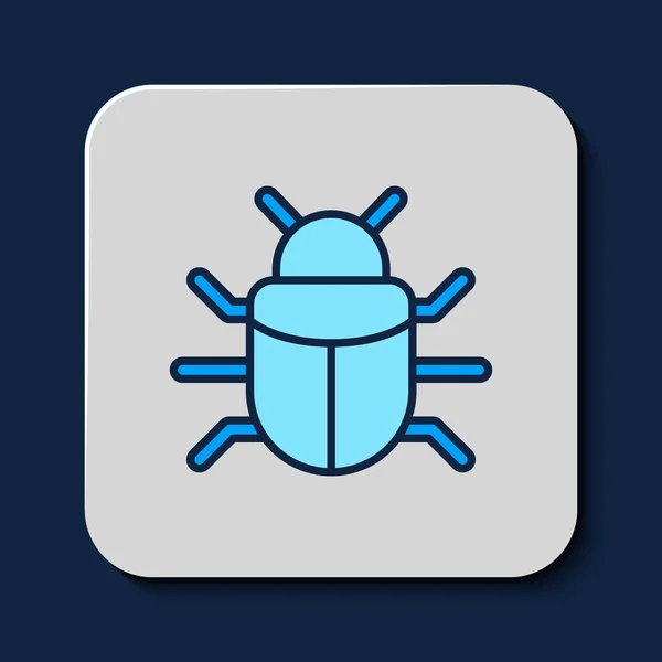 Gevulde Omtrek Systeembug Concept Icoon Geïsoleerd Blauwe Achtergrond Code Bug — Stockvector