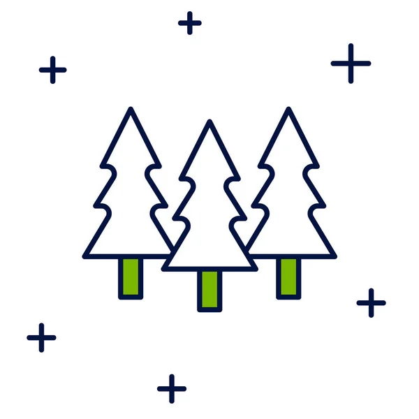 Заповнена Контурна Піктограма Дерева Ізольована Білому Тлі Лісовий Символ Векторні — стоковий вектор