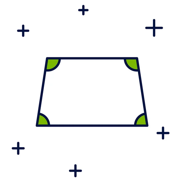 Contour Rempli Icône Forme Trapézoïdale Aiguë Isolé Sur Fond Blanc — Image vectorielle