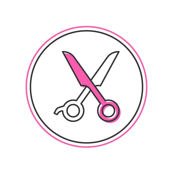 Filled Outline Scissors Hairdresser Icon Isolated White Background Hairdresser Fashion — Stock Vector