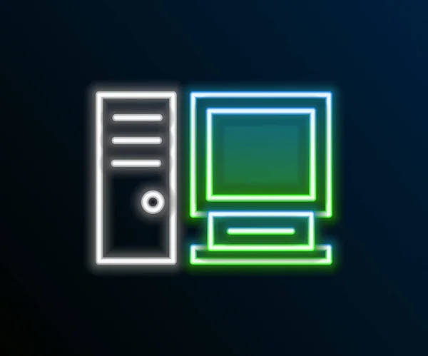 Leuchtende Leuchtschrift Computerbildschirm Symbol Isoliert Auf Schwarzem Hintergrund Komponenten Zeichen — Stockvektor