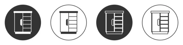 Μαύρο Εικονίδιο Ντουλάπας Απομονωμένο Λευκό Φόντο Πινακίδα Κουμπί Διάνυσμα — Διανυσματικό Αρχείο