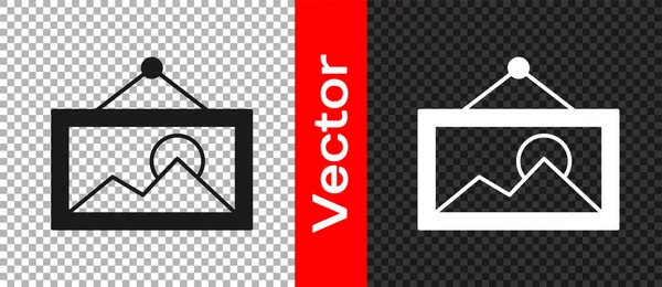 Icône Image Noire Isolée Sur Fond Transparent Vecteur — Image vectorielle
