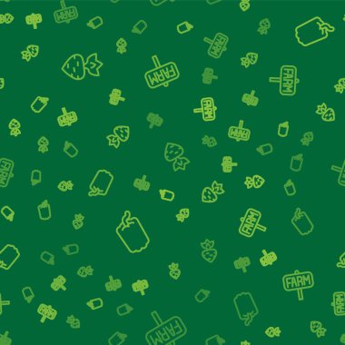 Şalgam çanı biberi ve konum çiftliğini kusursuz bir şablona ayarla. Vektör.