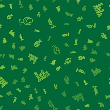 Mikrofon Müzik Dengeleyicisi ve Trompet hattını kusursuz şekilde ayarla. Vektör.