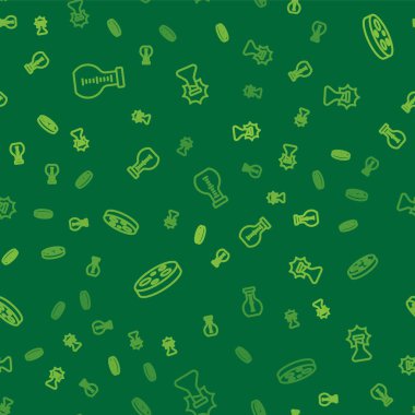 Çizgi Test Tüpü Petri kabını bakteri ve patlayıcıyla kusursuz desen üzerine yerleştir. Vektör.