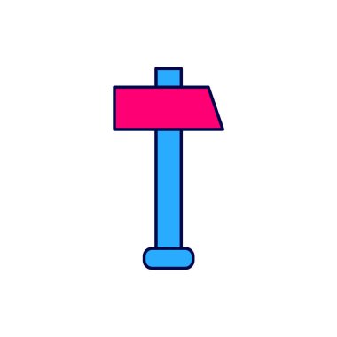 Doldurulmuş Çekiç simgesi beyaz arkaplanda izole edildi. Tamir için bir araç. Vektör.