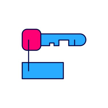İşaretlenmiş anahtar simgesi beyaz arkaplanda izole edildi. Vektör.