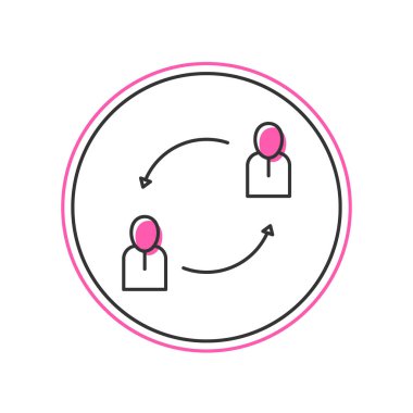 Doldurulmuş ana hatlı İnsan Kaynakları simgesi beyaz arkaplanda izole edildi. İnsan kaynakları yönetimi kavramı, profesyonel personel araştırması, baş avcı işi. Vektör.