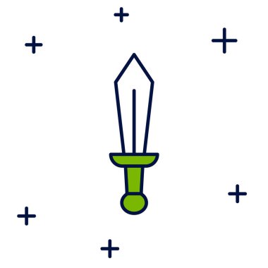 Doldurulmuş Kılıç oyuncağı simgesi beyaz arkaplanda izole edildi. Vektör.