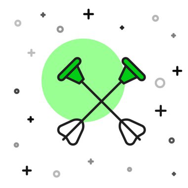 Ana hatlı Ok, beyaz arkaplanda izole edilmiş ezik ucu simgesiyle dolu. Vektör.