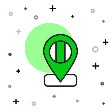 Doldurulmuş ana hatlı konum bayrağı beyaz arkaplanda izole edilmiş İtalya simgesi. Vektör.