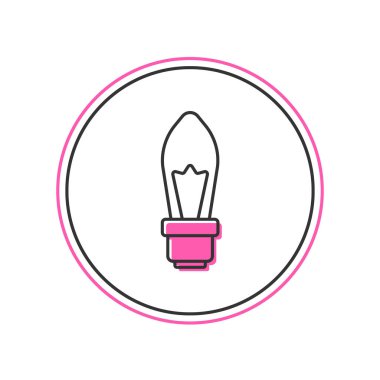 Beyaz arkaplanda izole edilmiş fikir ikonu kavramını içeren ana hatlı ampul. Enerji ve fikir sembolü. İlham konsepti. Vektör.