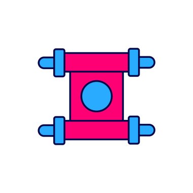 Beyaz arkaplanda izole edilmiş özet, kağıt, parşömen, kaydırma simgesi. Çin parşömeni. Vektör.