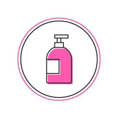 Beyaz arka planda izole edilmiş bulaşık deterjanı ikonu. Bulaşık yıkamak için sıvı deterjan. Vektör.