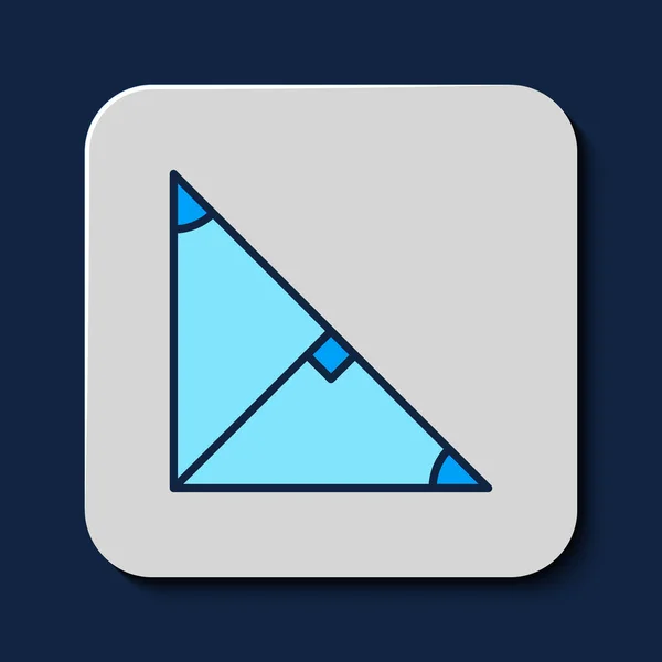 Contour Rempli Bissecteur Angle Une Icône Triangle Isolé Sur Fond — Image vectorielle