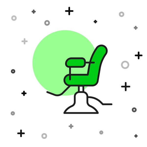 Filled Outline Barbershop Chair Icon Isolated White Background Barber Armchair — Vector de stock