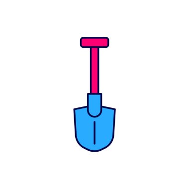 Doldurulmuş Ateş küreği simgesi beyaz arkaplanda izole edildi. Yangın koruma ekipmanları. İtfaiyeciler için ekipman. Vektör.