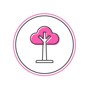 Doldurulmuş ağaç simgesi beyaz arkaplanda izole edildi. Orman sembolü. Vektör.