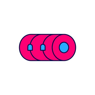 Doldurulmuş Blanket rulo simgesi beyaz arkaplanda izole edildi. Kamp paspası. Vektör.