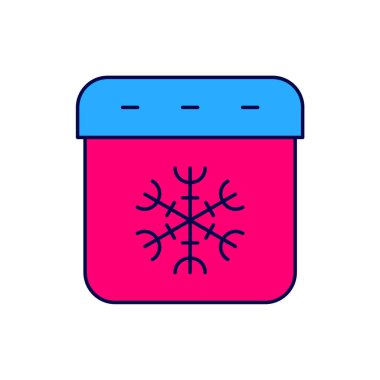 Doldurulmuş takvim kış simgesi beyaz arkaplanda izole edildi. Olay hatırlatma sembolü. Vektör.