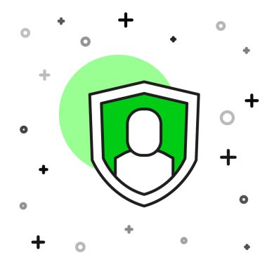 Doldurulmuş Kullanıcı koruma simgesi beyaz arkaplanda izole edildi. Güvenli kullanıcı girişi, şifre koruması, kişisel veri koruması, kimlik doğrulaması. Vektör.