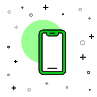 Doldurulmuş Smartphone, beyaz arkaplanda izole edilmiş cep telefonu simgesi. Vektör.