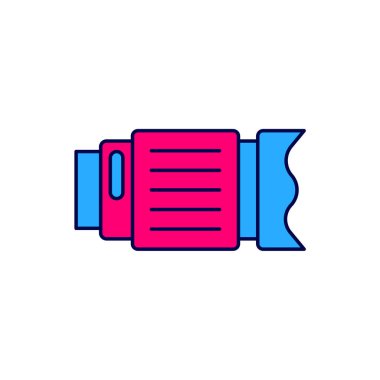 Doldurulmuş ana hatlı fotoğraf objektifi simgesi beyaz arkaplanda izole edildi. Vektör.