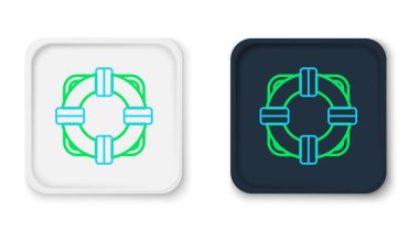 Çizgi Lifebuoy simgesi beyaz arkaplanda izole edildi. Can simidi sembolü. Renkli taslak konsepti. Vektör.