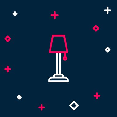 Satır lambası simgesi mavi arkaplanda izole edildi. Renkli taslak konsepti. Vektör.