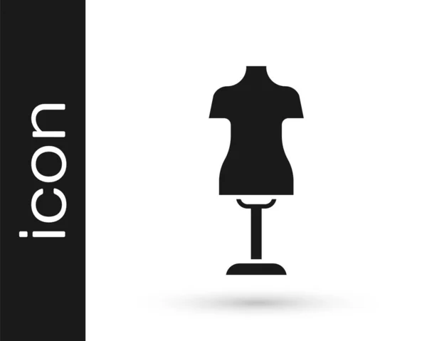 Maniquí Negro Icono Aislado Sobre Fondo Blanco Maniquí Medida Vector — Archivo Imágenes Vectoriales